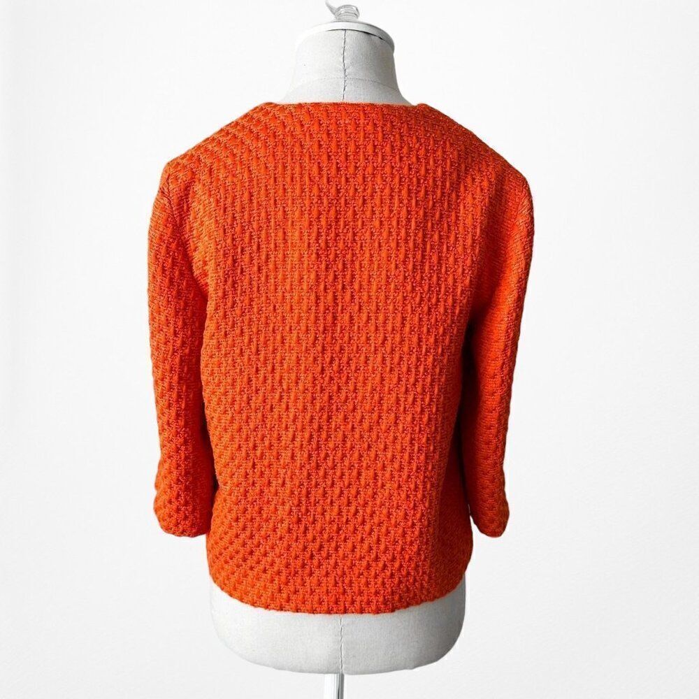 Vintage Y2K Mango Orange Tweed Blazer Jacket Coat Suit Cardigan Size XS/S - Picture 5 of 6